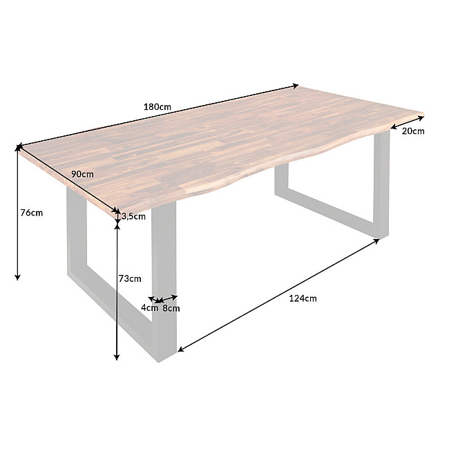Jedálenský stôl 42047 180x90cm Masív drevo Acacia Jedálenský stôl 42047 180x90cm Masív drevo Acacia