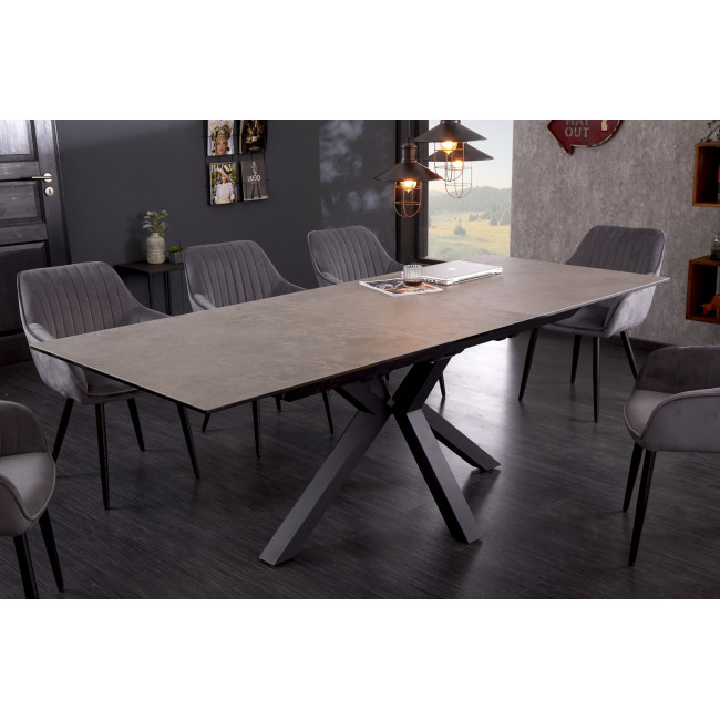 Rozkladací jedálenský stôl 41091 180/225x90cm Betón keramika Rozkladací jedálenský stôl 41091 180/225x90cm Betón keramika