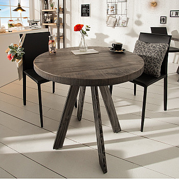 Jedálenský stôl 39368  Ø80cm Drevo Mango šedé Jedálenský stôl 39368  Ø80cm Drevo Mango šedé