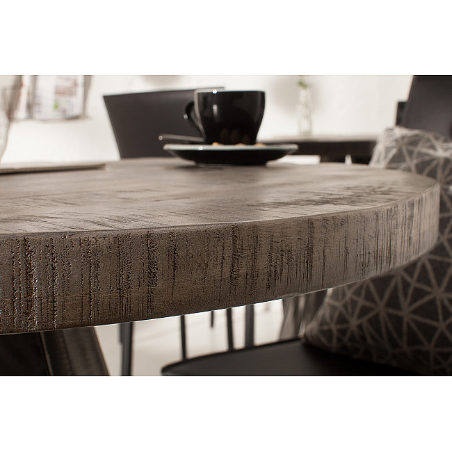 Jedálenský stôl 39368 Ø80cm Drevo Mango šedé Jedálenský stôl 39368 Ø80cm Drevo Mango šedé