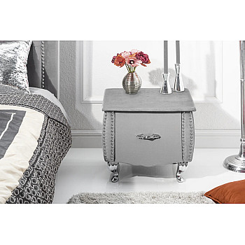 Nočný stolík 39357 Zamat Strieborno šedý Nočný stolík 39357 Zamat Strieborno šedý