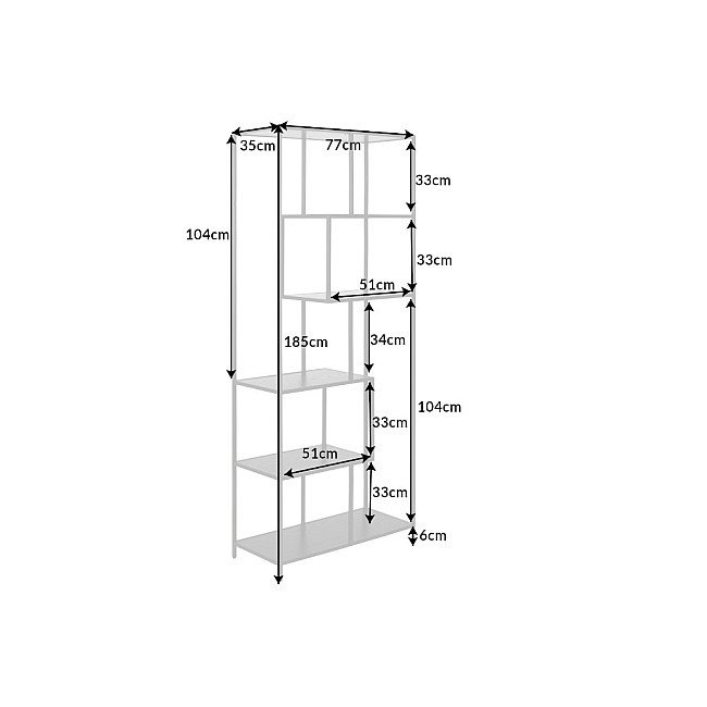 Knižnica/Regál 42021 77cm Slim Line  Čierny jaseň