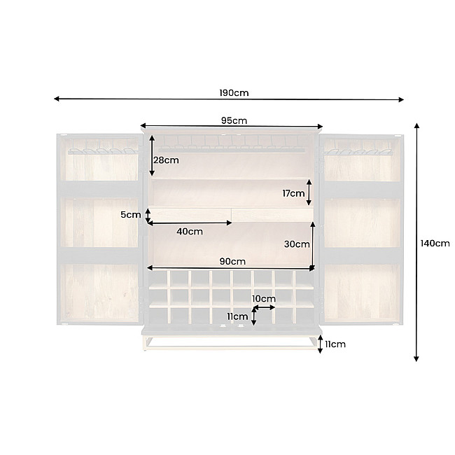 Komoda/Bar 44252 95cm Bailey Drevo Mango Komoda/Bar 44252 95cm Bailey Drevo Mango