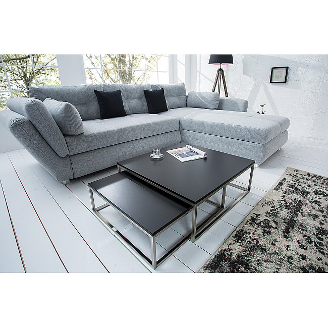 Konferenčný stôl 37118 75x75cm 2-Set Čierny Konferenčný stôl 37118 75x75cm 2-Set Čierny