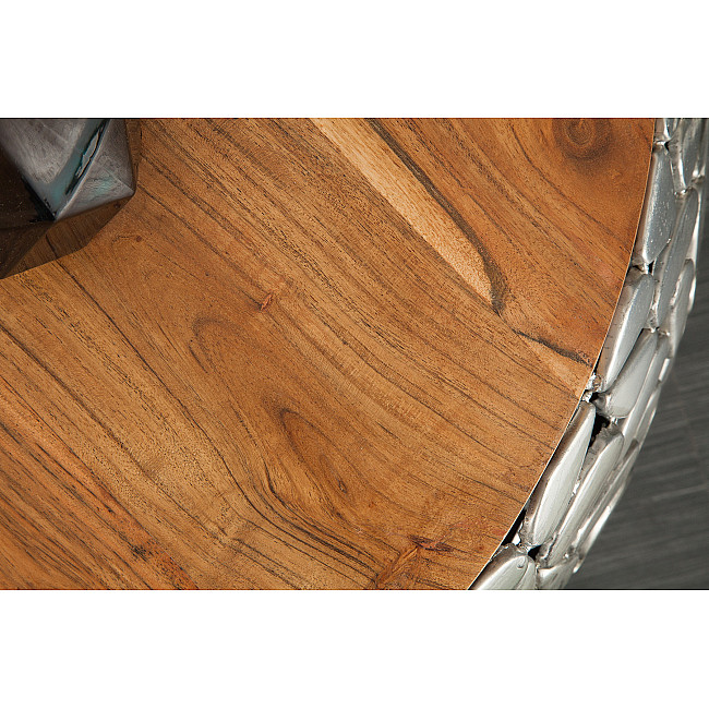 Konferenčný stôl 41433 2-Set Aluminium Silver/ Drevo Acacia