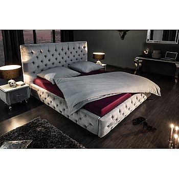 Posteľ 39992 180x200cm Zamat šedá