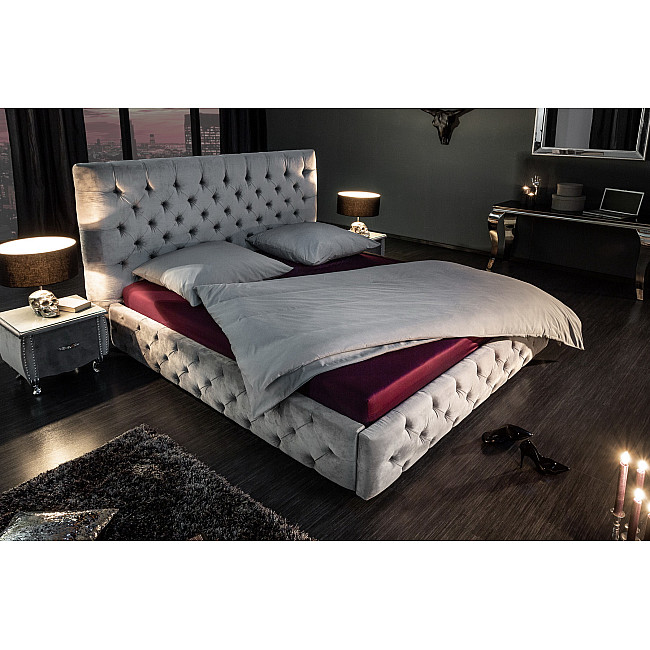 Posteľ 39992 180x200cm Zamat šedá Posteľ 39992 180x200cm Zamat šedá