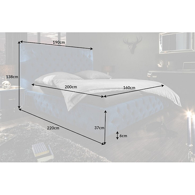 Posteľ 40557 160x200cm Zamat tmavomodrá Posteľ 40557 160x200cm Zamat tmavomodrá