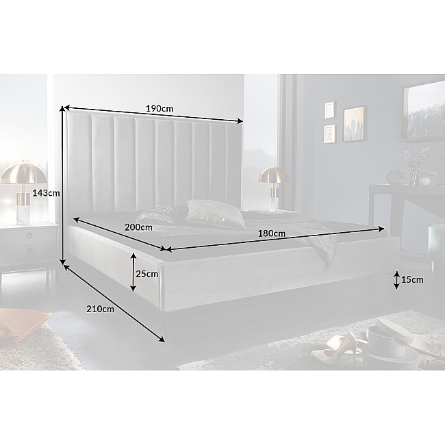 Posteľ 40559 180x200cm Cosmopolite Zamat Strieborno šedá Posteľ 40559 180x200cm Cosmopolite Zamat Strieborno šedá