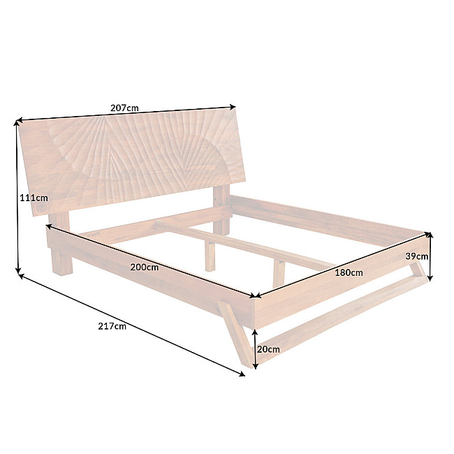 Posteľ 41191 180x200cm Scorpion Masív drevo Mango hnedá Posteľ 41191 180x200cm Scorpion Masív drevo Mango hnedá