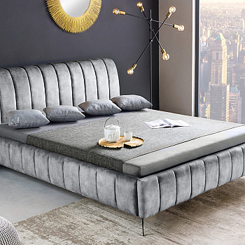 Posteľ 41441 180x200cm Amsterdam Zamat Šedá