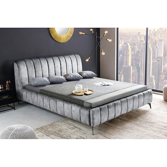 Posteľ 41441 180x200cm Amsterdam Zamat Šedá Posteľ 41441 180x200cm Amsterdam Zamat Šedá