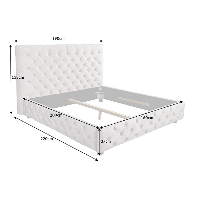 Posteľ 43106 160x200cm Zamat Champagne