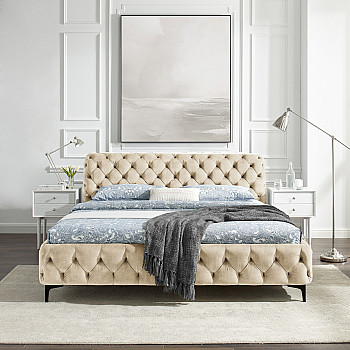 Posteľ 43256 180x200cm Modern Barock Zamat Champagner