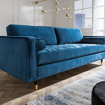 Sedacia súprava 39844 220cm Cozy - Zamat Modrá