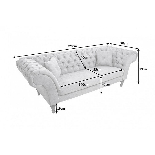 Sedacia súprava 40147 225cm Paris - Zamat Šedá Sedacia súprava 40147 225cm Paris - Zamat Šedá