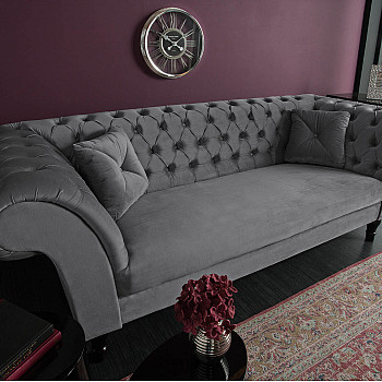 Sedacia súprava 40148 225cm Paris - Zamat striebornošedá