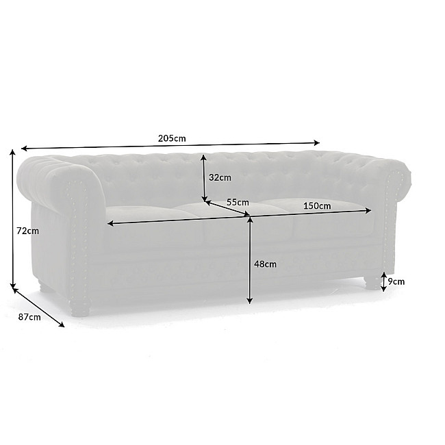 Sedacia súprava 40517 Chesterfield 3-sedenie Vintage Šedá Taupe Sedacia súprava 40517 Chesterfield 3-sedenie Vintage Šedá Taupe