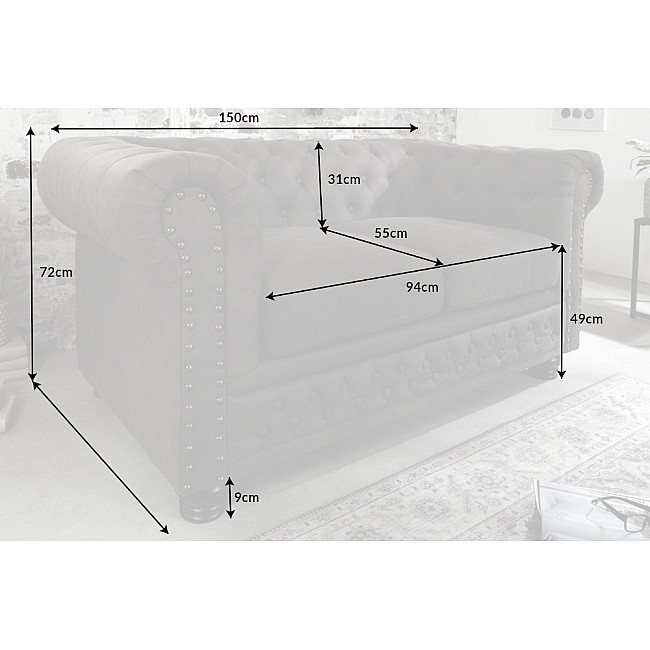 Sedacia súprava 40518 Chesterfield 2-sedenie Vintage Šedá Taupe Sedacia súprava 40518 Chesterfield 2-sedenie Vintage Šedá Taupe