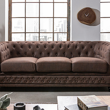 Sedacia súprava 40652 Chesterfield 3-sedenie Vintage Hnedá Sedacia súprava 40652 Chesterfield 3-sedenie Vintage Hnedá