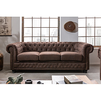 Sedacia súprava 40652 Chesterfield 3-sedenie Vintage Hnedá 