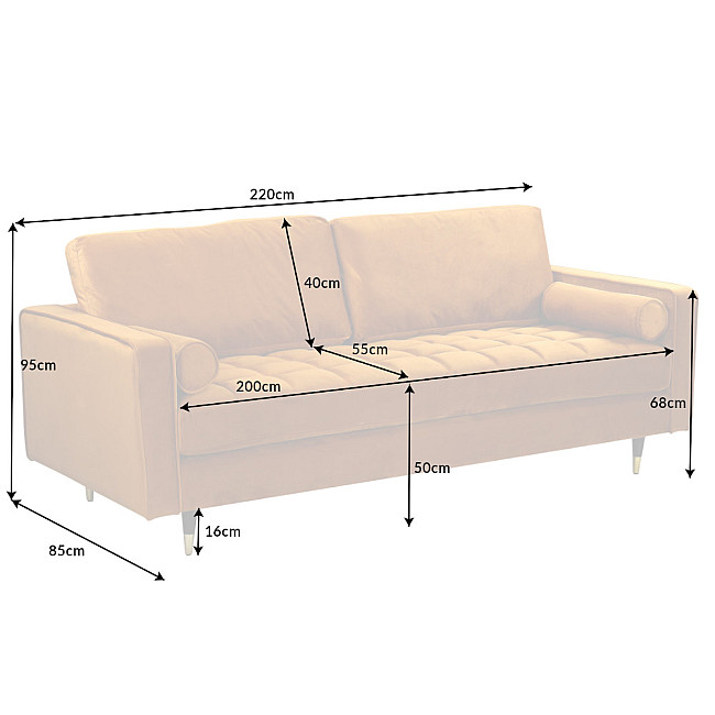 Sedacia súprava 41072 220cm Cozy - Zamat Žltá Sedacia súprava 41072 220cm Cozy - Zamat Žltá