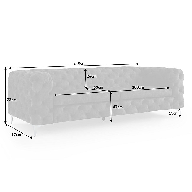 Sedacia súprava 41134 240cm Modern Barock - Zamat Šedá
