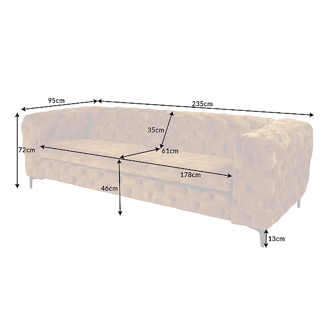 Sedacia súprava 41298 235cm Modern Barock Zamat Žltá Sedacia súprava 41298 235cm Modern Barock Zamat Žltá