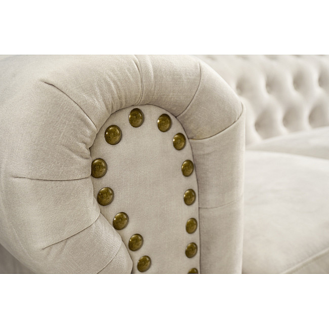 Sedacia súprava 42310 Chesterfield 3-sedenie Zamat Champagner