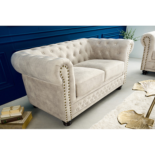 Sedacia súprava 42311 Chesterfield 2-sedenie Zamat Champagner Sedacia súprava 42311 Chesterfield 2-sedenie Zamat Champagner