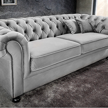 Sedacia súprava 43115 Windsor 3-sedenie Zamat Šedá