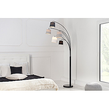 Stojaca lampa 36398 Čierna, šedá, biela