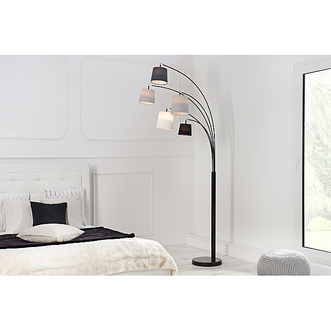 Stojaca lampa 36398 Čierna, šedá, biela