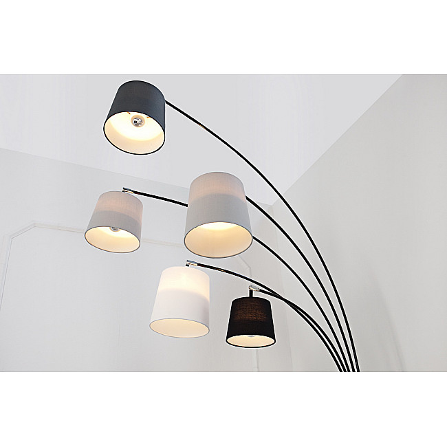 Stojaca lampa 36398 Čierna, šedá, biela