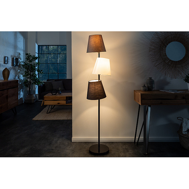 Stojaca lampa 39674 Levels 163cm Čierna, Šedá, Biela Stojaca lampa 39674 Levels 163cm Čierna, Šedá, Biela