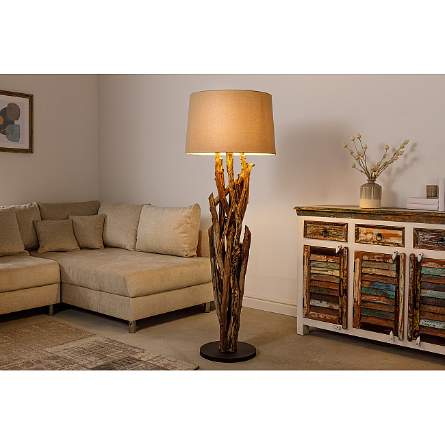Stojaca lampa 42004 Wild Nature 150cm Béžová-Drevo Teak Stojaca lampa 42004 Wild Nature 150cm Béžová-Drevo Teak