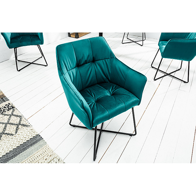 Stolička 41660 Loft Zamat Tyrkisová Stolička 41660 Loft Zamat Tyrkisová