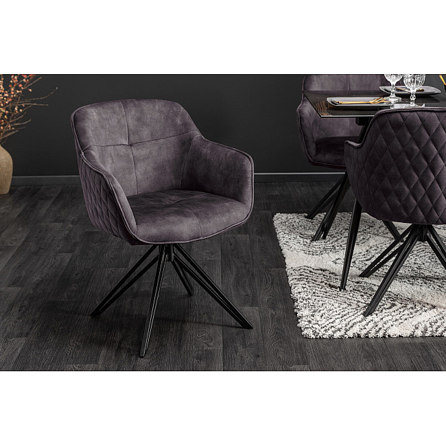 Stolička 40263 Zamat Tmavošedá - otočná Stolička 40263 Zamat Tmavošedá - otočná