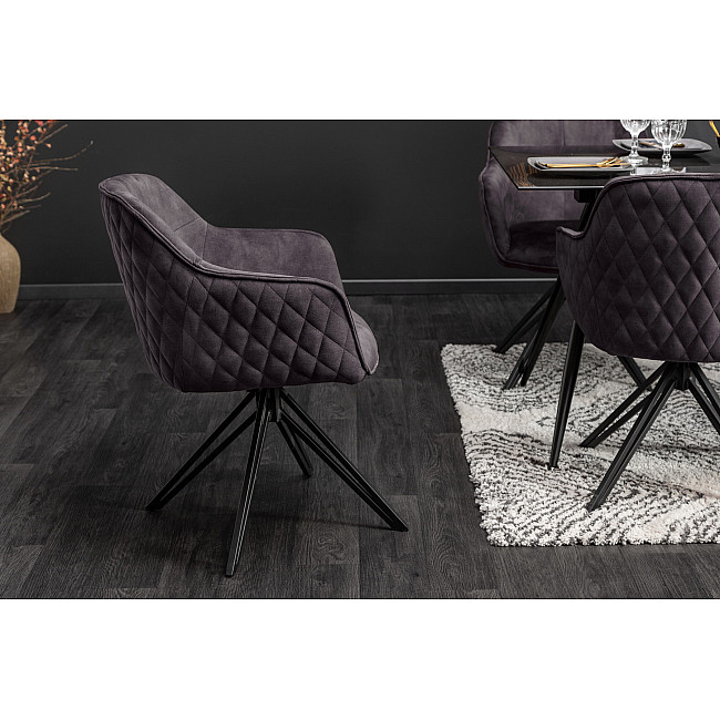 Stolička 40263 Zamat Tmavošedá - otočná Stolička 40263 Zamat Tmavošedá - otočná