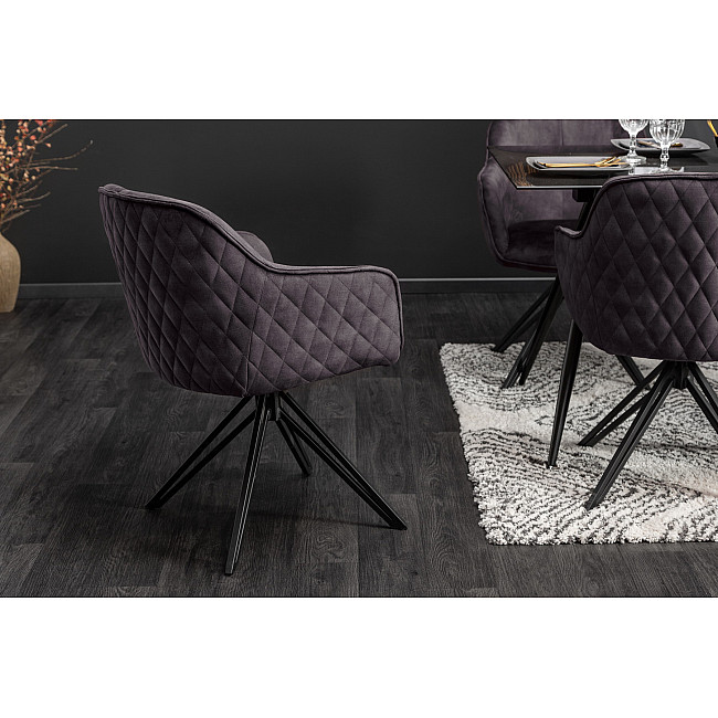 Stolička 40263 Zamat Tmavošedá - otočná Stolička 40263 Zamat Tmavošedá - otočná