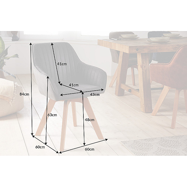 Stolička 41315 Livorno Mikrofaser Vintage Šedá