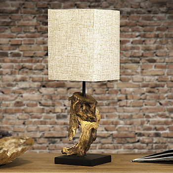 Stolová lampa 19478 Masív drevo/Bežová