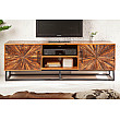 TV-skrinka 40527 145cm Wood Art Drevo Mango Hnedá