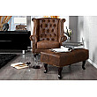 Taburetka 19449 Chesterfield Antik Hnedá