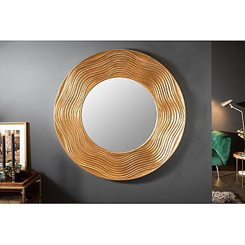 Zrkadlo 40697 Ø100cm gold