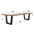 Jedálenský stôl 20-35 300x100cm Acacia natural 6cm Jedálenský stôl 20-35 300x100cm Acacia natural 6cm