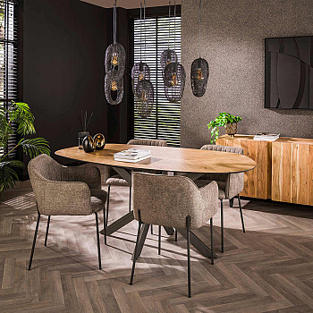 Jedálenský stôl 28-85 Ovál 180x95cm Teak dyha Jedálenský stôl 28-85 Ovál 180x95cm Teak dyha