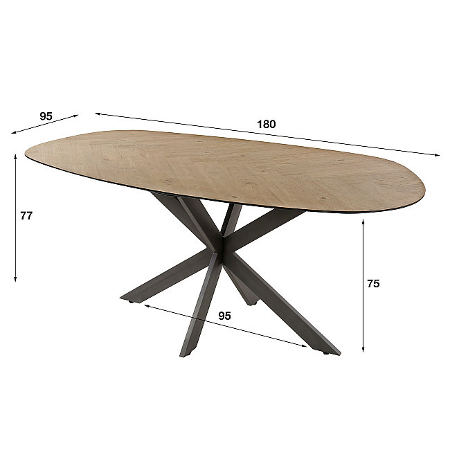 Jedálenský stôl 28-85 Ovál 180x95cm Teak dyha Jedálenský stôl 28-85 Ovál 180x95cm Teak dyha