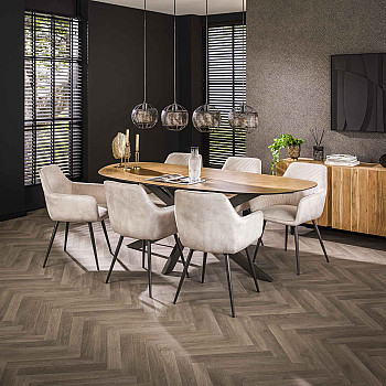 Jedálenský stôl 28-86 Ovál 215x105cm Teak dyha Jedálenský stôl 28-86 Ovál 215x105cm Teak dyha