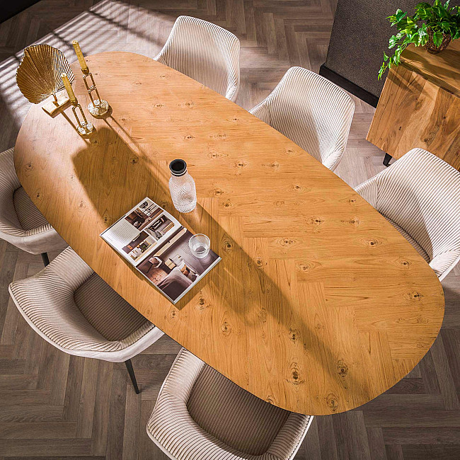 Jedálenský stôl 28-86 Ovál 215x105cm Teak dyha Jedálenský stôl 28-86 Ovál 215x105cm Teak dyha